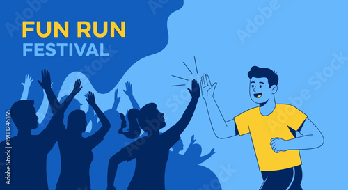 Joyful Marathon Festival Celebration Depicting Cheerful Participants And Sporting Vigor