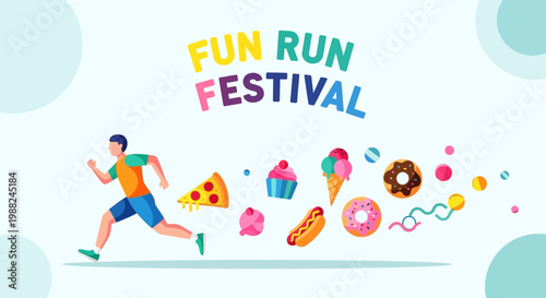 Joyful Marathon Festival Depicting Health, Excitement, and Deliciousness for a Fun Experience