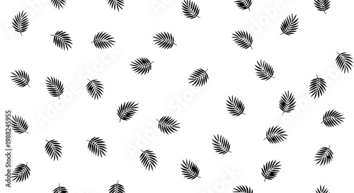 Light scattered palm leaf seamless pattern minimal tropical vector background for wallpaper and wrapping