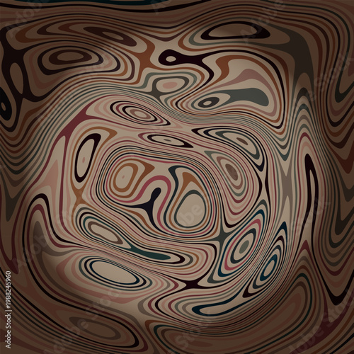 Abstract Illustration Marbled Texture Liquify Psychedelic Colorful Design. Optical Illusion Background Vector
