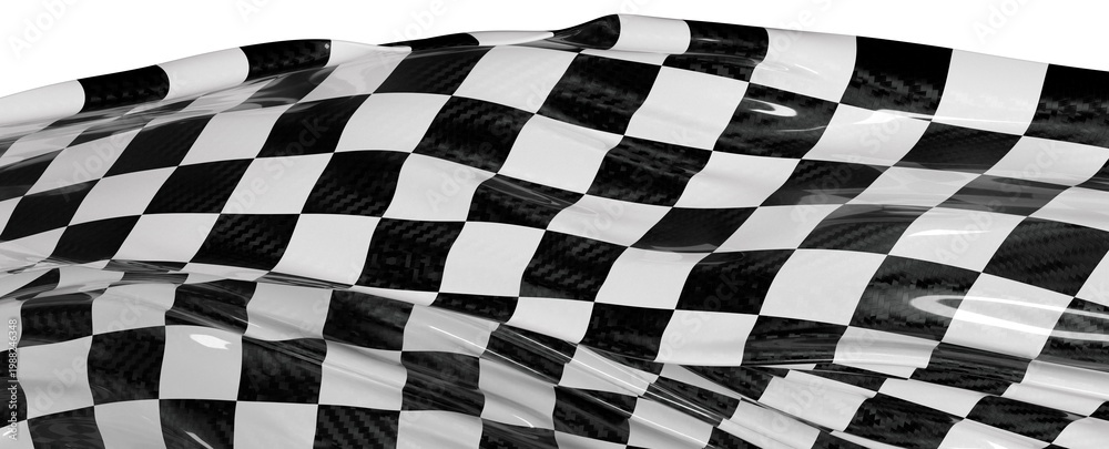Obraz premium Close-up of a checkered flag texture, ideal for racing, competition, victory, and finish line concepts. Dramatic light a