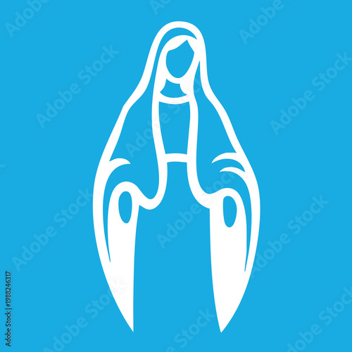 Vector illustration of the Virgin Mary. Our Lady of Guadalupe.