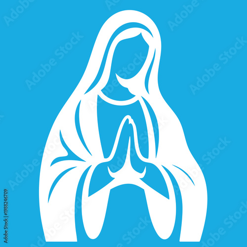 Vector illustration of the Virgin Mary. Our Lady of Guadalupe.