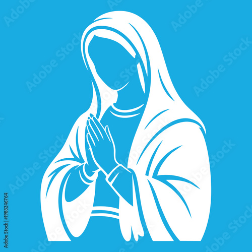 Vector illustration of the Virgin Mary. Our Lady of Guadalupe.