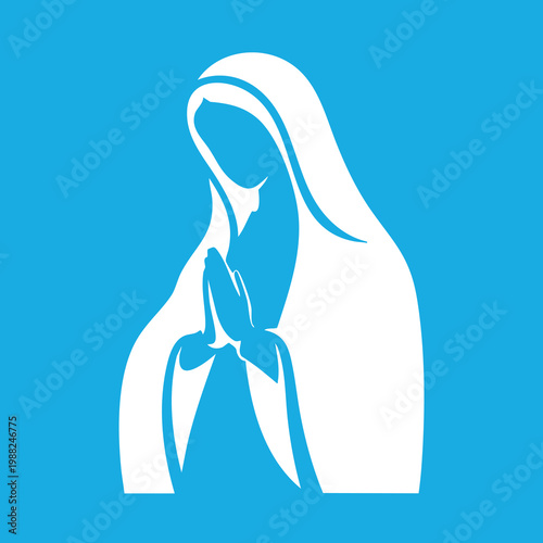 Vector illustration of the Virgin Mary. Our Lady of Guadalupe.