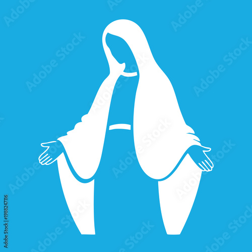 Vector illustration of the Virgin Mary. Our Lady of Guadalupe.