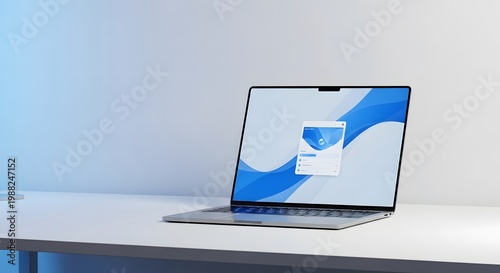 Microsoft surface laptop displaying the windows 11 operating system on a white surface
