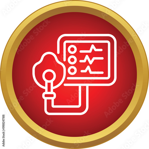 Ventilator and monitor displaying vital signs with an oxygen mask