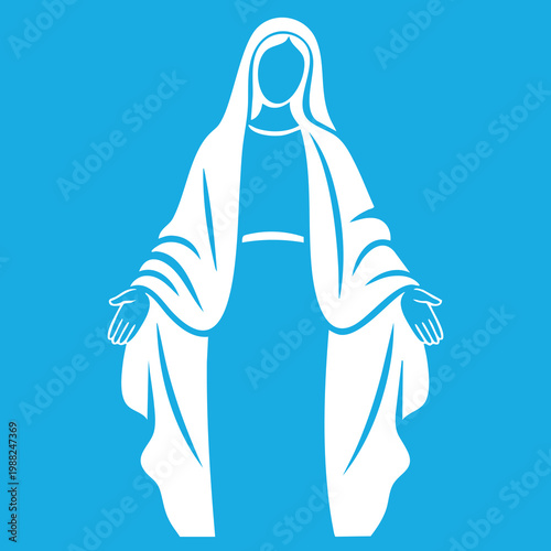 Vector illustration of the Virgin Mary. Our Lady of Guadalupe.