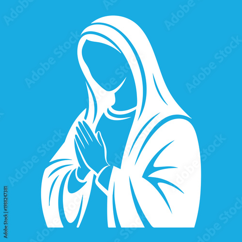 Vector illustration of the Virgin Mary. Our Lady of Guadalupe.