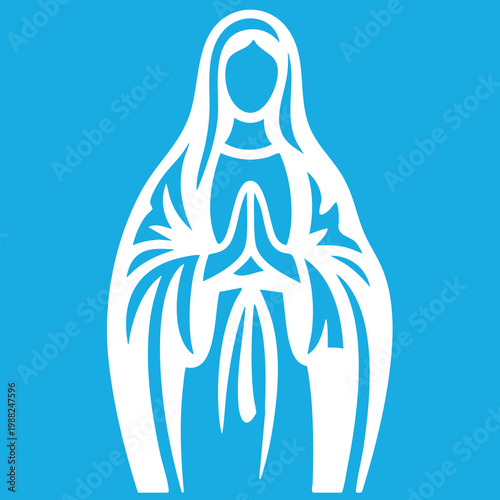 Vector illustration of the Virgin Mary. Our Lady of Guadalupe.