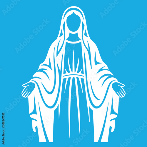 Vector illustration of the Virgin Mary. Our Lady of Guadalupe.