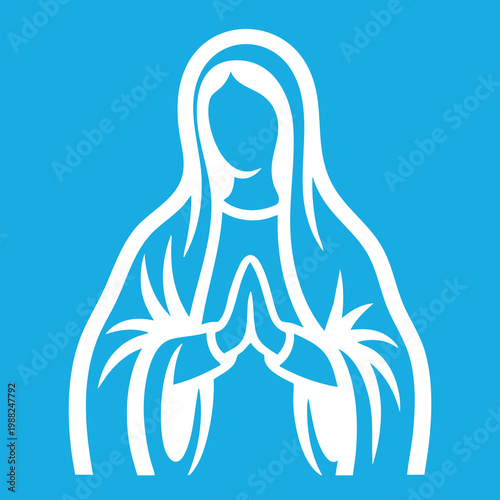 Vector illustration of the Virgin Mary. Our Lady of Guadalupe.