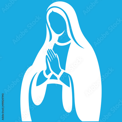 Vector illustration of the Virgin Mary. Our Lady of Guadalupe.