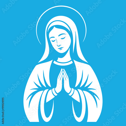 Vector illustration of the Virgin Mary. Our Lady of Guadalupe.