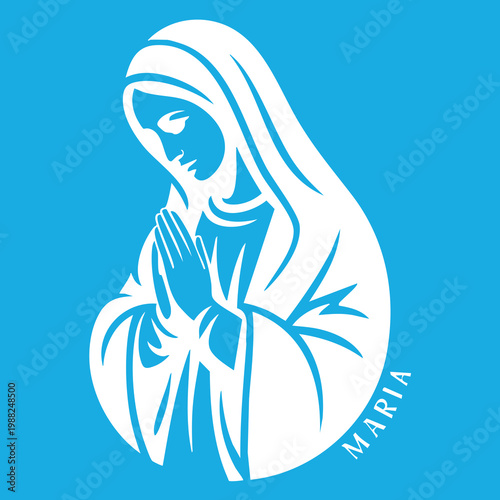 Vector illustration of the Virgin Mary. Our Lady of Guadalupe.