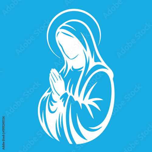 Vector illustration of the Virgin Mary. Our Lady of Guadalupe.
