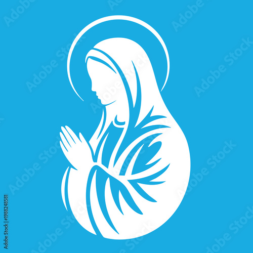 Vector illustration of the Virgin Mary. Our Lady of Guadalupe.