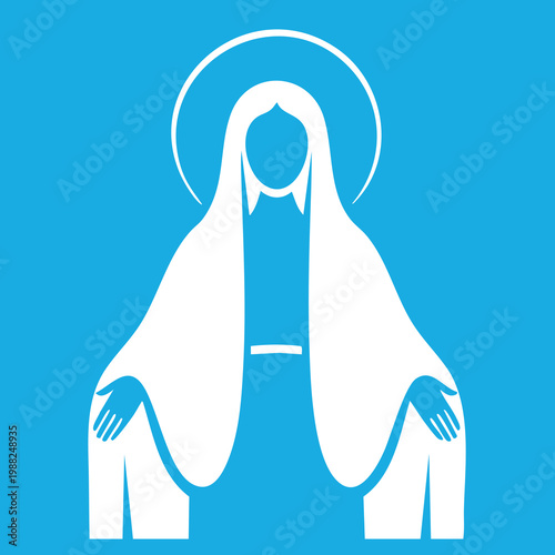 Vector illustration of the Virgin Mary. Our Lady of Guadalupe.