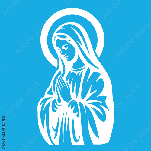 Vector illustration of the Virgin Mary. Our Lady of Guadalupe.