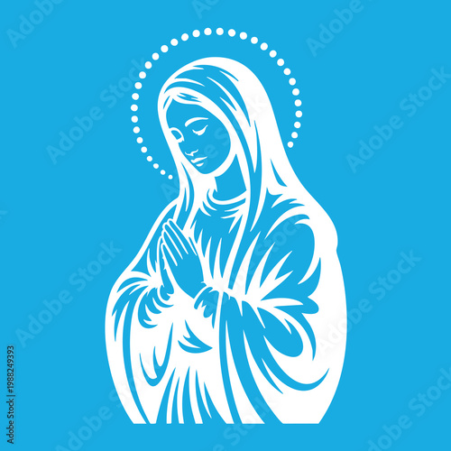 Vector illustration of the Virgin Mary. Our Lady of Guadalupe.