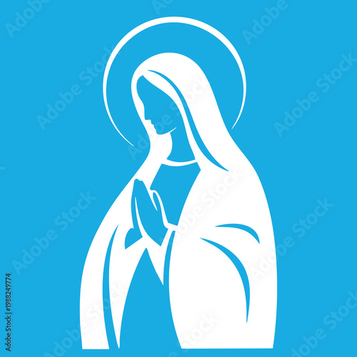 Vector illustration of the Virgin Mary. Our Lady of Guadalupe.