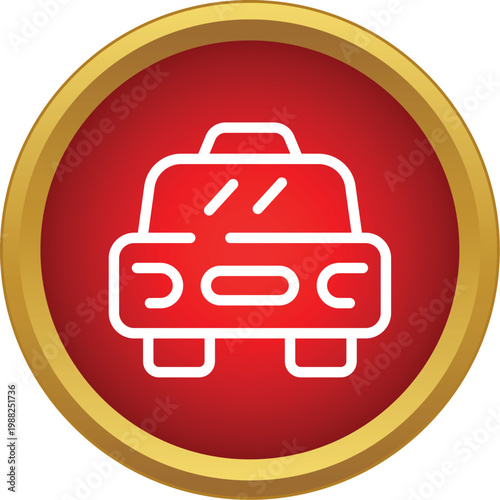Taxi cab vehicle icon representing transportation and travel service