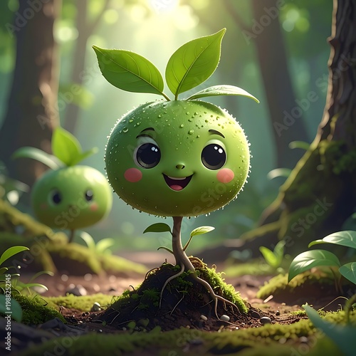 Cheerful sprout emerges