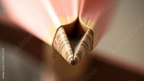 nock. Arrow nock fitted on bowstring, carved groove and wood grain in soft light. tutorial guides, club newsletters, designed for tourism and weekend activity guides, used by curriculum designers.