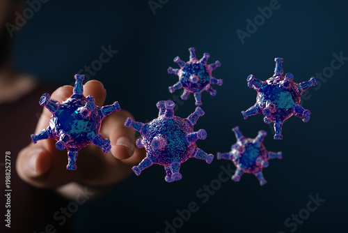3D render of coronavirus pa...
