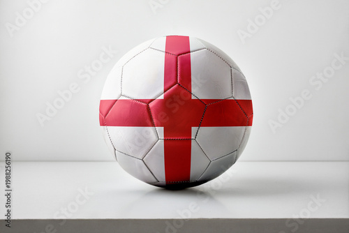 England Flag Soccer Ball on White Background