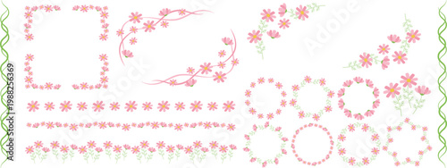 コスモスのフレームと装飾セット