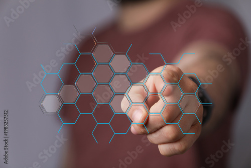 Abstract image of a hand to...
