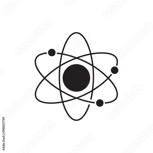 Atom icon, science and physics symbol, vector illustration