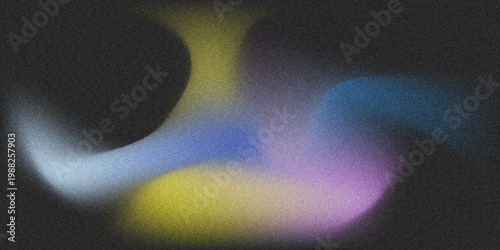 Abstract multicolor neon gradient background with glowing blue pink yellow light shapes, blurred futuristic fluid texture for modern digital design wallpaper and creative backdrop