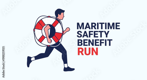 Maritime Safety Illustration Depicting Rapid Protection and Rescue Action Concept