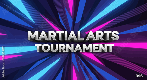 Martial Arts Tournament Advertisements on Abstract Design with Dynamic Background and Stylish