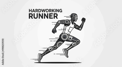 Mechanical Runner Represents Hard Work, Determination, And The Pursuit Of Fitness Goals