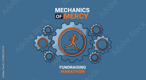Mechanics Of Mercy Fundraising Marathon With Gears and Runner For Charity Events