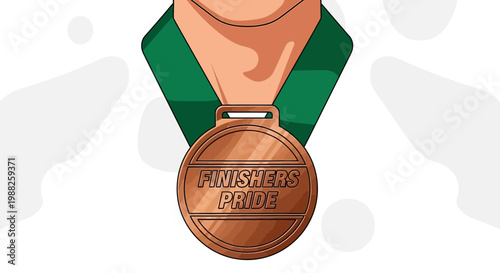 Medal Depicting Finishers Pride and Achievement Symbolizing Success Illustrated Design