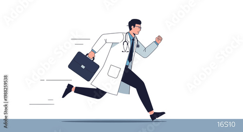 Medical Professional Rushing To Attend To An Emergency Or Urgent Matters Immediately