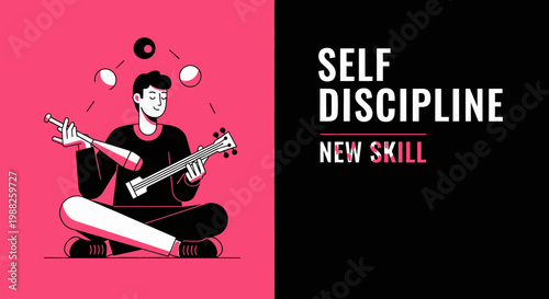 Meditative Musician Displaying Self-Discipline While Balancing Artistic Endeavors