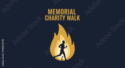 Memorial Charity Walk Silhouette: A Golden Display Of Remembrance and Running Spirit