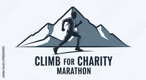 Marathon Climb for Charity: Graphic Illustration of a Runner Completing an Endurance Event