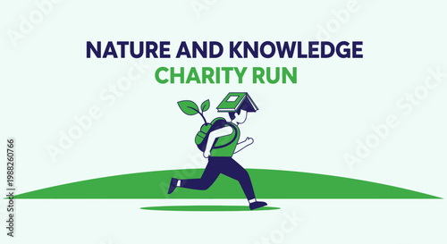 Nature and Education Charity Event Illustration Promoting Knowledge and Giving Back Generously