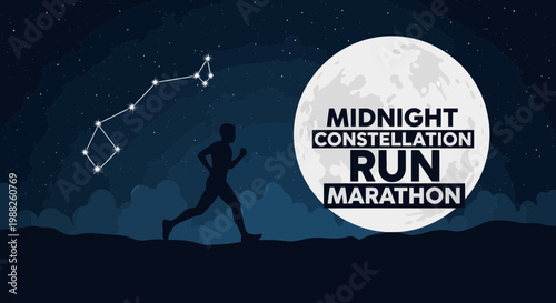 Midnight Marathon Under a Celestial Canopy And Starry Sky