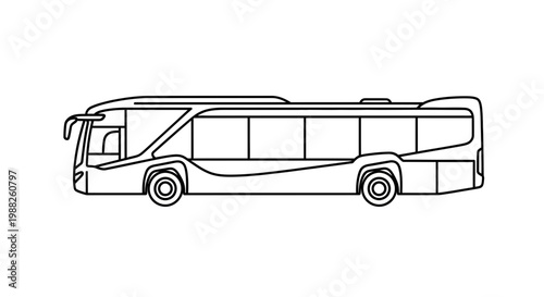 Modern Coach Bus Illustration Perfect For Transportation, Travel, and Tourism Designs