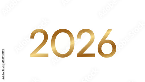 Elegant golden vector art showcases the year two thousand twenty-six against a clean white background, conveying a sense of optimistic anticipation for the New Year and future business