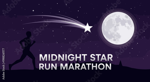 Midnight Sky Marathon: Nighttime Running Event Under the Moonlight and Shooting Stars