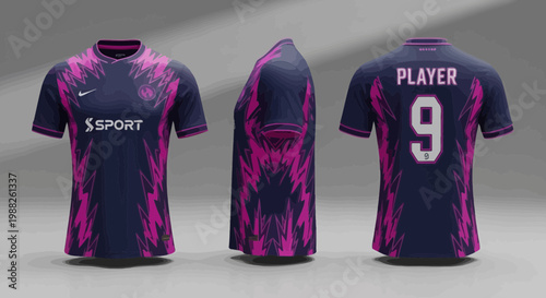 Modern Sport Jersey Mockup with Unique Design in Different Angles and Appealing View